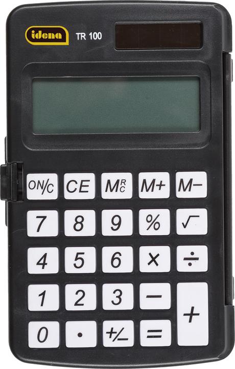 Produktbild Idena Taschenrechner TR100 solar schwarz 8stelliges Display