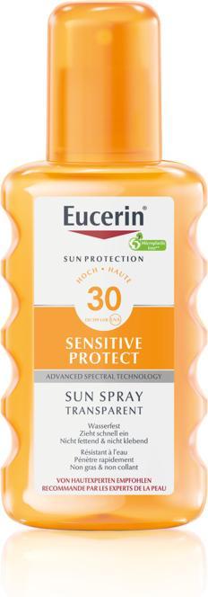 Eucerin SUN Body Spray Sensitive Protect Transparent LSF 30 (Sonnenspray, SPF 30, 200 ml, 208 g)
