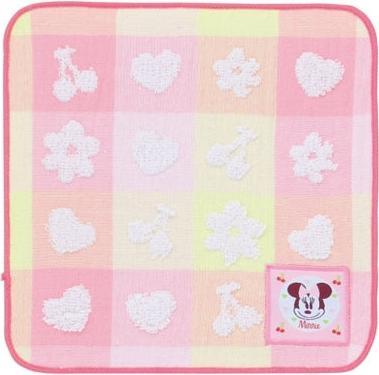 Image du produit Disney Minnie Serviette de gaze simple face Poppin-Check (18 x 18 cm)