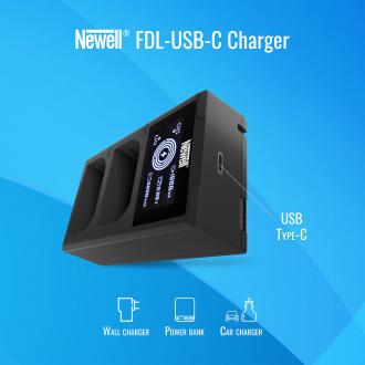 Image du produit Newell Chargeur de caméra FDL-USB-C Chargeur à deux canaux pour batteries NP-W126 (Chargeur de batterie d'appareil photo)