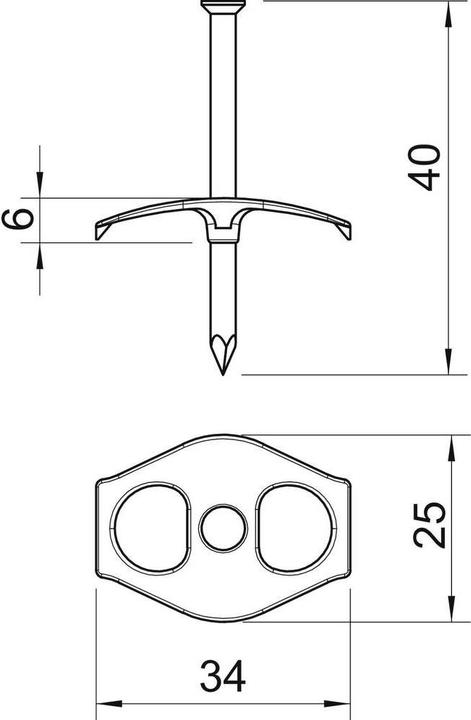 Produktbild OBO Bettermann 1996 40 Nagel-Fix 3x40mm PP transparent 2222833