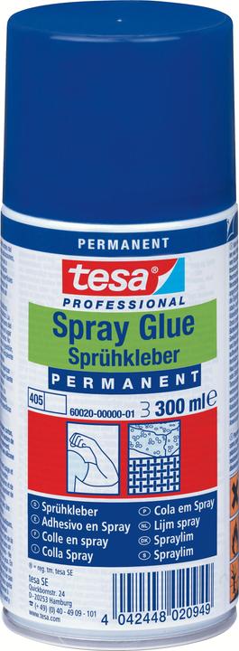 tesa Spray adhesive PERMANENT, strong adhesive for spraying, 300ml can (295 g, 300 ml)