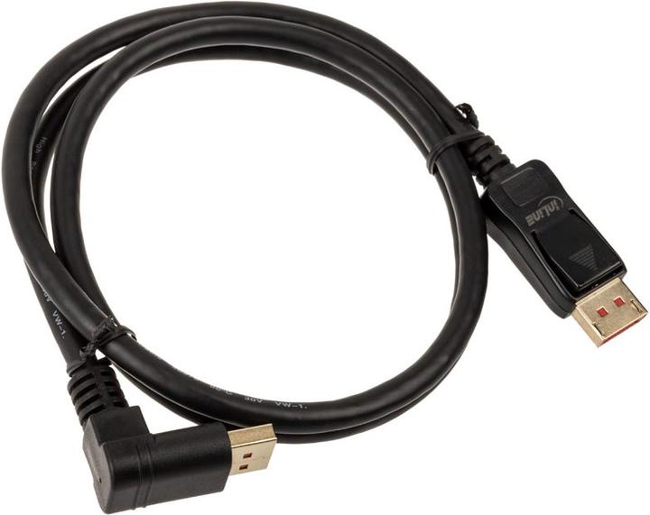 Actual product image InLine ® DisplayPort 1.4 cable, 8K4K, angled upwards, black/gold, 1m (1 m, DisplayPort)