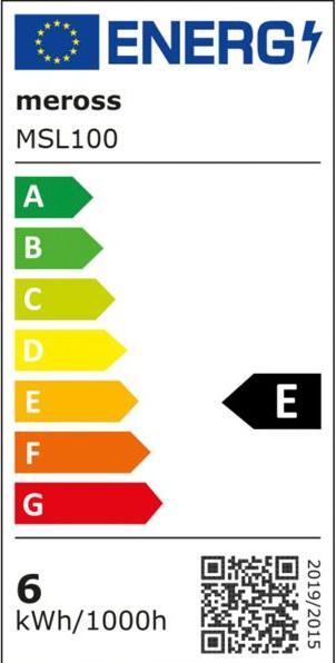 Energy Label Meross Smart (E27, 6 W, 810 lm, 1 x, E)