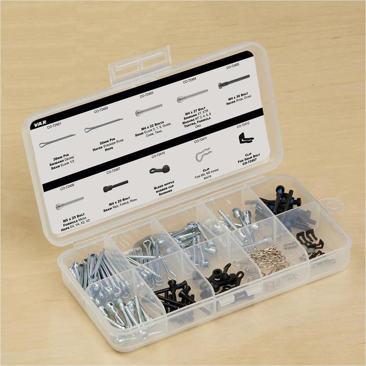 Actual product image VAR Disc brake lock set Brake pad holders Sorting box (Hayes, Shimano, Tektro, Avid, SRAM)