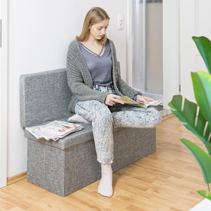 Actual product image Relaxdays Folding Storage Ottoman