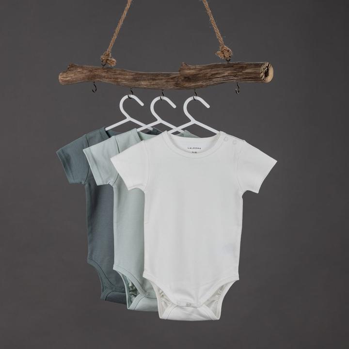 Image du produit La Loona LaLoona Body bébé manches courtes OEKO-TEX® pack de 6 - vert sauge gris (74, 80)