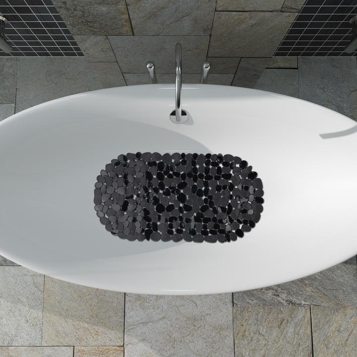 Actual product image Relaxdays Anti-Slip Bath Mat, Stone-look (36 x 68 x 0.5 cm)