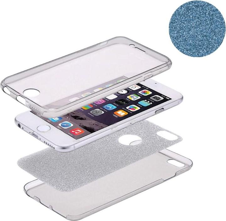 Produktbild König Design Full TPU Case für Samsung Galaxy S5 Neo Schutz Hülle Handy Glitzer Cover Blau (Samsung Galaxy S5, Samsung Galaxy S5 Neo)