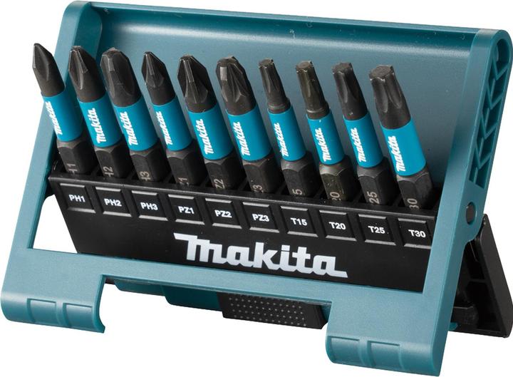 Makita Impact Zwart Bitset 10 stuks E-12011 Bitset (PH1, T15, PZ1, T30, PH3, T20, PZ3, PH2, PZ2, T25)