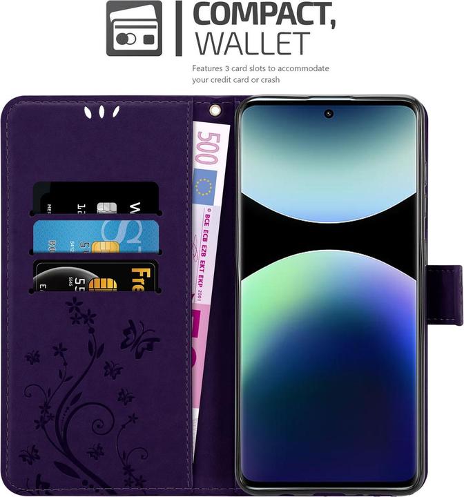 Produktbild Cadorabo Hülle für Xiaomi RedMi Note 14 Pro Plus 5G mit Blumen Muster (Xiaomi Redmi Note 14 Pro 5G)