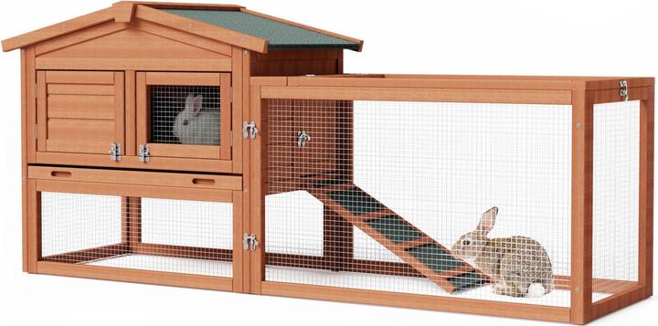 Produktbild Wiltec XXL Hasenstall 1560x520x680mm Freilaufgehege Hasenkäfig Kleintierstall