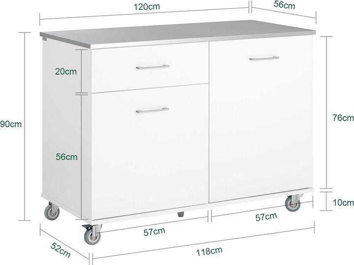Produktbild SoBuy Küchenschrank Weiss