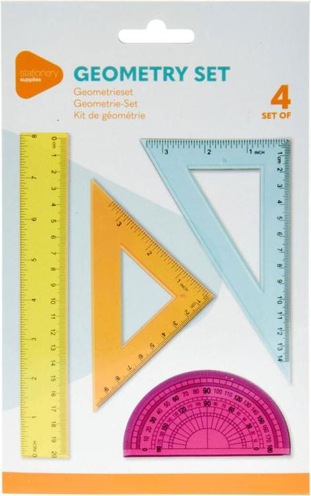 Image du produit Koopman Règle graduée Jeu de géométrie pour droitiers (21 cm)