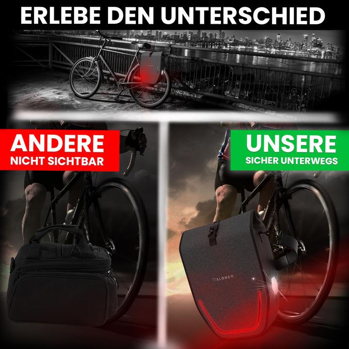 Produktbild Eloneo Fahrradtaschen wasserdicht mit LED (20 l, Gepäckträgertasche)