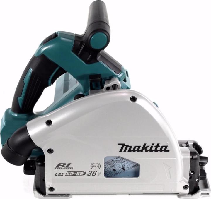 Productafbeelding Makita DSP 600 ZJ accu invalzaag 36V (2x 18V) borstelloos + 2x geleiderail + schroefklemmen +