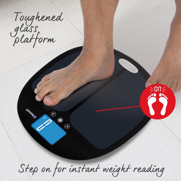 Actual product image Salter 9192 BK3R Curve Bluetooth Smart Analyser Bathroom Scale black (180 kg)
