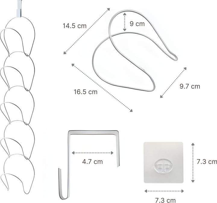 Produktbild Hermex Türgarderobe Türhalterung für Hut Schal Handtasche Hängegarderobe Set