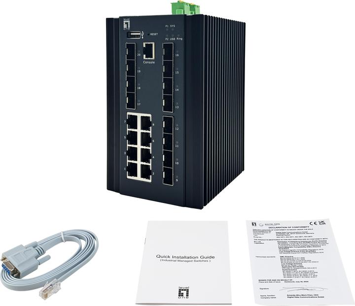 Actual product image LevelOne Switch 20x GE IGX-2072 8x 1GbE,8x 2.5GbE SFP+ sw (8 Ports)