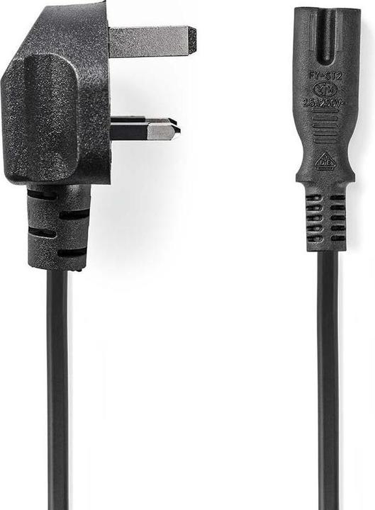 Actual product image Nedis UK power cable | UK plug | IEC-320-C7 | 5.00 m | Yes | 2x 0.75 mm² | Copper | Round | Nickel-plated (5 m)