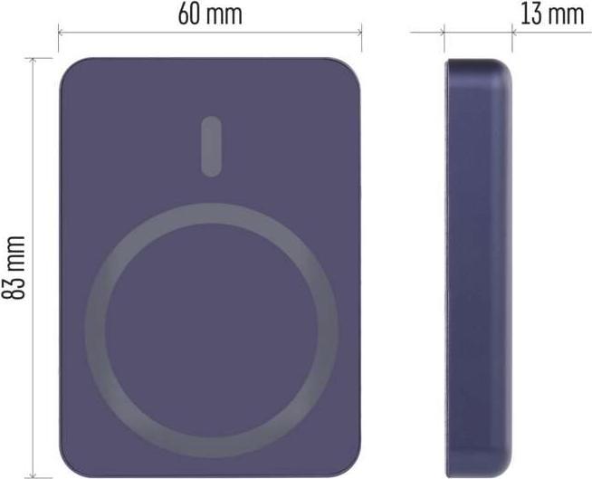 Actual product image Emos Powerbank WI 522, 5 000 mAh, 20 W+Wireless, blau (5000 mAh, 20 W, 19.25 Wh)
