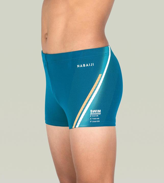 Image du produit Nabaiji Maillot boxer de bain natation Garçon - 500 Fitib bleu line beige (158)