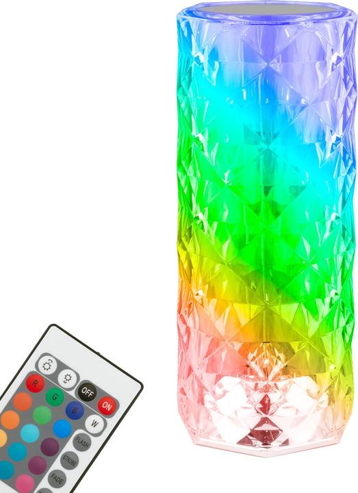 Briloner Akku RGB-LED Tischleuchte, Kristalloptik, transparent, 1xLED/2,3W (65 lm)