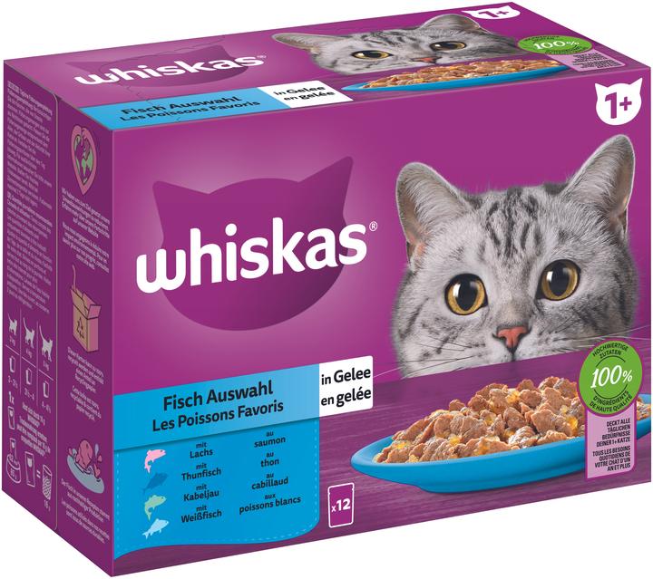 Whiskas Fisch Auswahl in Gelee (Adult, 12 Stk., 1020 g)