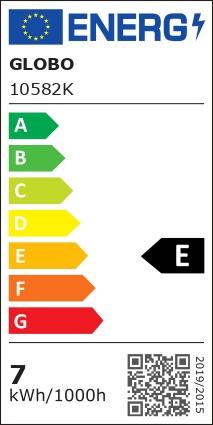Energy Label Globo LED bulb silver metallic 1xE27 LED (E27, 7 W, 10 x, E)