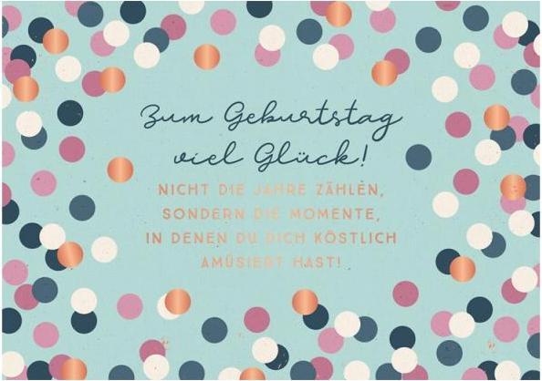 Postkarte Vintage Art bedruckt mit Muster Konfetti