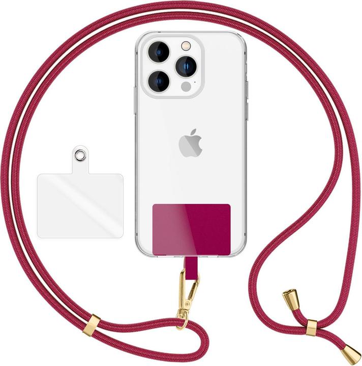 Immagine prodotto Nalia Handyband + Pad für Hülle zum Umhängen, Karabinerhaken Anhänger aus Metall (gold)