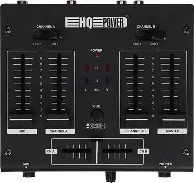 Immagine prodotto HQ Power Mixer A 2 Canali Con 2 Ingressi USB (Mixer da studio e live)