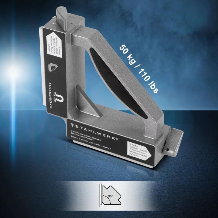 Produktbild Stahlwerk Zweifach Schaltbarer Schweissmagnet, 90 Grad Eckmagnet zwei Schaltern