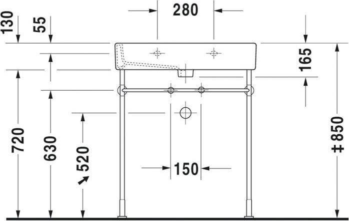 Produktbild Duravit Waschtisch Vero 70 x 47 cm wei 0454700000 (470 mm, 700 mm)