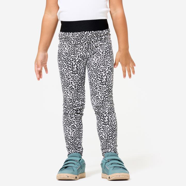 Domyos Leggings Sporthose Baumwolle Babys/Kleinkinder - Print schwarz/weiss
