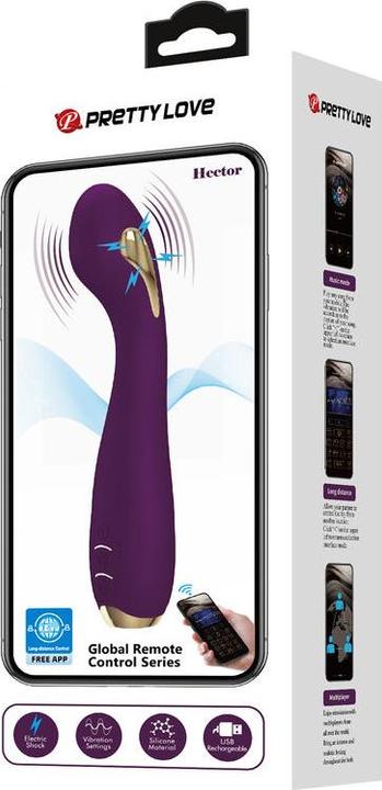 Actual product image Pretty Love Hector Electroshock Vibrator With App Control Purple