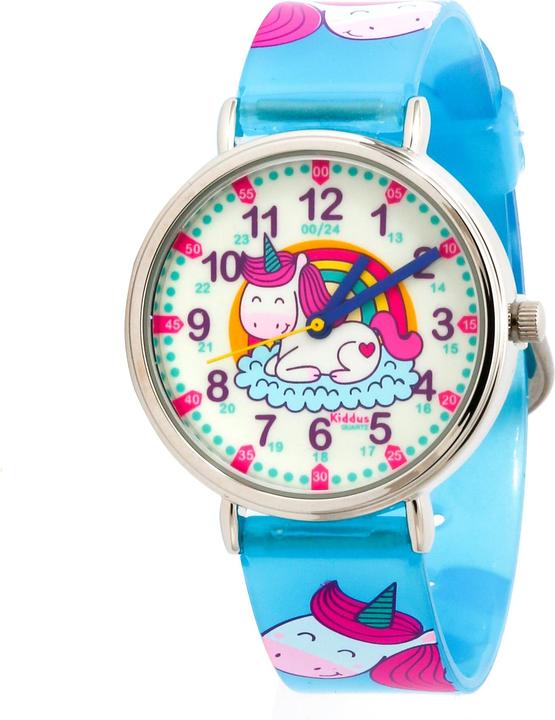 Immagine prodotto Kiddus Insegnante del tempo Unicorno felice (Orologio da polso analogico, 33 mm)