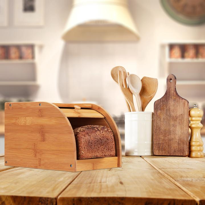 Actual product image Relaxdays Bread Bin with Rolling Lid
