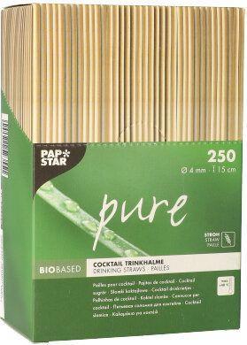 Actual product image Papstar Straw drinking straws "pure", 150 mm, natural (250 x)