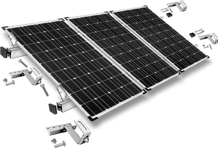 Produktbild Offgridtec Befestigungskit mit Dachhaken 3-fach verstellbar (für Dachziegel) für Schrägdachmontage 3 Solarp