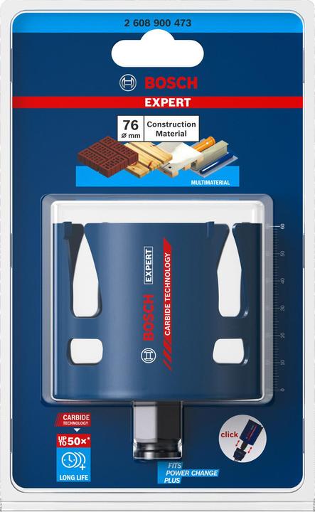 Productafbeelding Bosch Professional Zubehör Expert gatenzaag voor bouwmateriaal, 76 x 60 mm (76 mm)