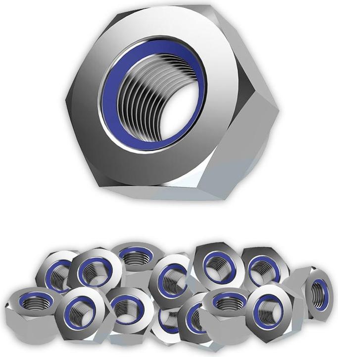 Produktbild Offgridtec Selbstsichernde Muttern M2,5 Edelstahl V2A 304 DIN 985 25 Stk. (M4, M5, M3, M12, M6, M16, M10, M2, M8)