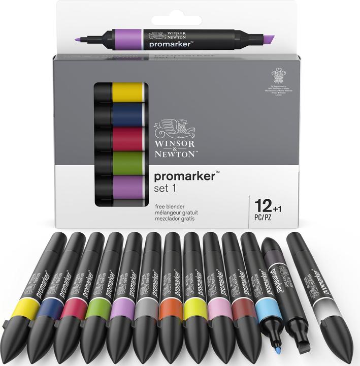 Actual product image Winsor & Newton ProMarker 12+1 set 1 (Multicoloured, 12 x)