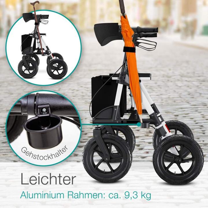 Image du produit Aktivshop Rollator d'extérieur à pneus gonflables Confort
