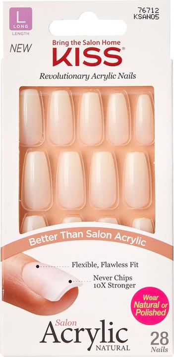 KISS Salon Acrylic Natural (Kunstnägel, Transparent)