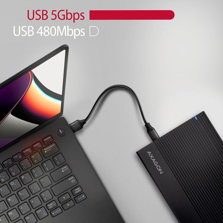 Produktbild Axagon EE35-GTR, USB-C - SATA 3.5" RIBBED box, ÄernÃ½ (3.5")