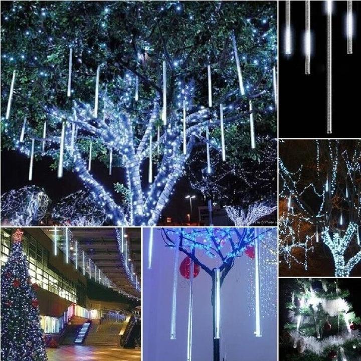 Actual product image Hermex LED-Lichterkette Girlande Weihnachtslichter Meteor Regentropfen Weiss (2.80 m)