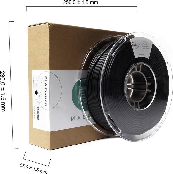 Produktbild Maertz PMMA-1023-002 PMMA-1023-002 Filament PLA Carbon hitzebeständig, hohe Stei (Carbon, 2.85 mm, 1000 g, Schwarz)