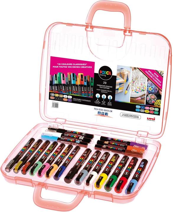 Produktbild Uni-ball Filzstift Set im Kunststoff-Koffer (Multicolor, 1 mm, 20 x)