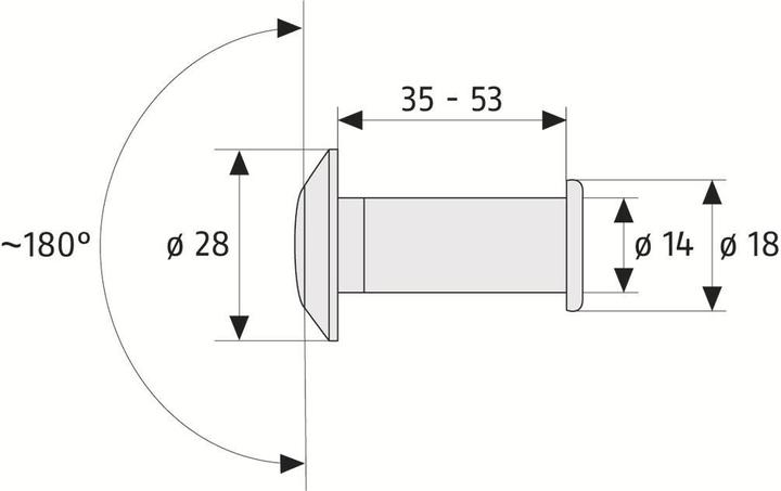 Immagine prodotto Abus Visualizzatore di porte 2203 S argento (Meccanico)